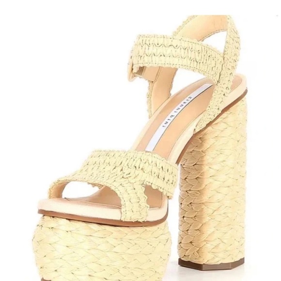 Gianni Bini Pelle Raffia Platform Sandals size 10 - Picture 4 of 8